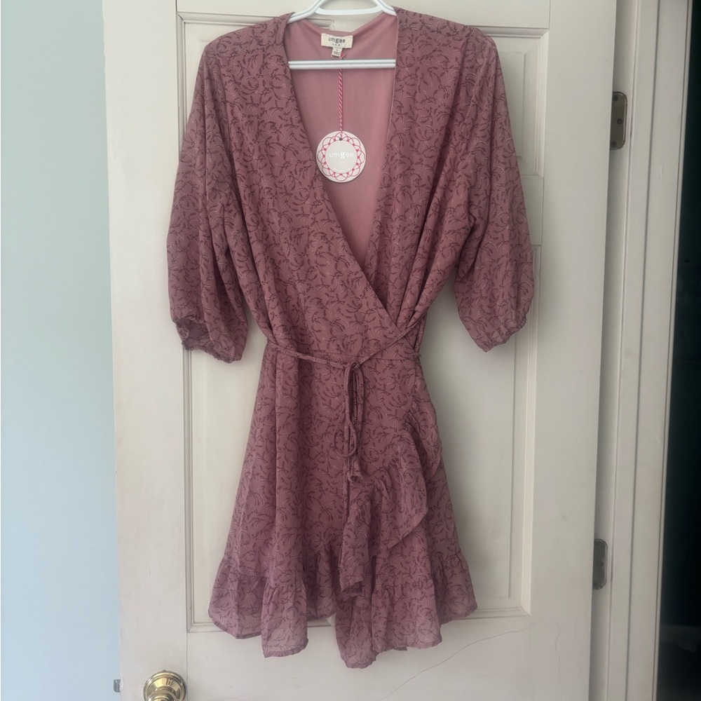 Umgee Mauve Floral Mini Dress
